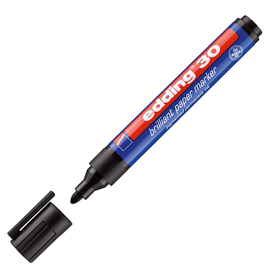 Marcatore permanente 30 - punta tonda 1,50-3,00mm - nero - edding