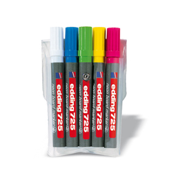 Marcatore neon per lavagne bianche e ardesia - edding - conf. 5 pezzi