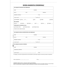 Modello richiesta dati anagrafici proprietario/affittuario - 2 copie - a4 - 29 x 21cm - edipro