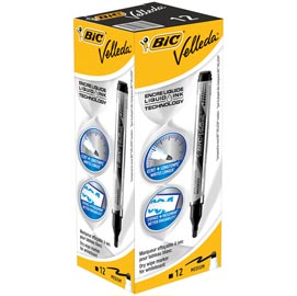 Marcatori whiteboard marker velleda liquid ink - punta tonda 2,2mm - nero - bic