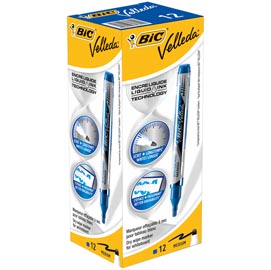 Marcatori whiteboard marker velleda liquid ink - punta tonda 2,2mm - blu - bic