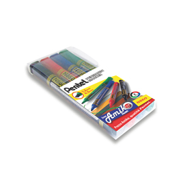 Marcatore permanent marker n860 linea amiko - punta a scalpello 4,5mm - astuccio 4 colori - amiko
