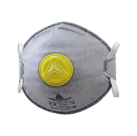 Mascherina filtrante ffp2  - per vapori organici - con valvola - monouso - deltaplus - conf. 10 pezzi (imbustati singolarmente)