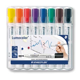 Marcatore cancellabile lumocolor whiteboard 351 - tratto 2,0mm - astuccio 8 colori - staedtler