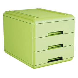 Mini cassettiera - 17,7x25,4x17 cm - 3 cassetti da 4 cm - verde - arda