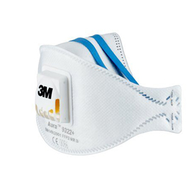 Mascherina aura™ 9322+ ffp2  - con valvola - monouso - 3m - conf. 10 pezzi (imbustati singolarmente)