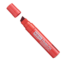 Marcatore permanente n50 - punta a scalpello da 8,00mm a 15,40mm - rosso - pentel