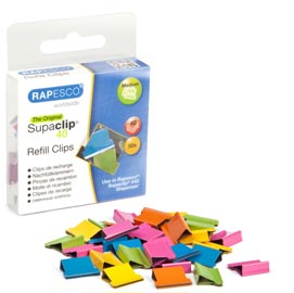 Molle di ricambio per supaclip® 40 - colori assortiti - rapesco - conf. 50 pezzi