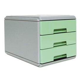 Mini cassettiera keep colour pastel - 17x25,4x17,7 cm - grigio/verde - arda