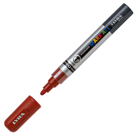 Marcatore a base d'acqua graduate mark all  - punta tonda 2mm - marrone - lyra