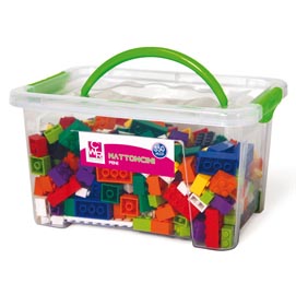 Mattoncini micro da costruzione - in abs - colori assortiti - cwr - bauletto da 350 pezzi