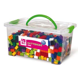 Mattoncini micro da costruzione - in abs - colori assortiti - cwr - bauletto da 580 pezzi