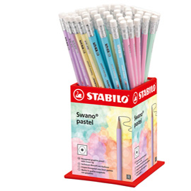 Matite grafite swano pastel - hb - colori assortiti - stabilo - expo 72 pezzi