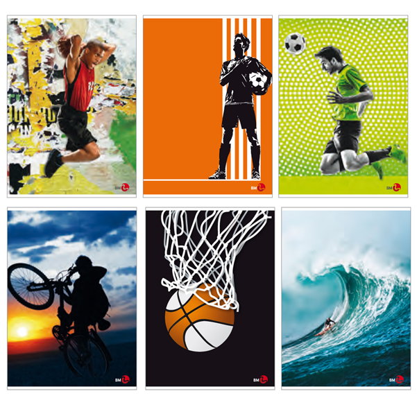 Maxiquaderno a4 40fg+2 80gr 1rigo c/margine sport 2020 bm