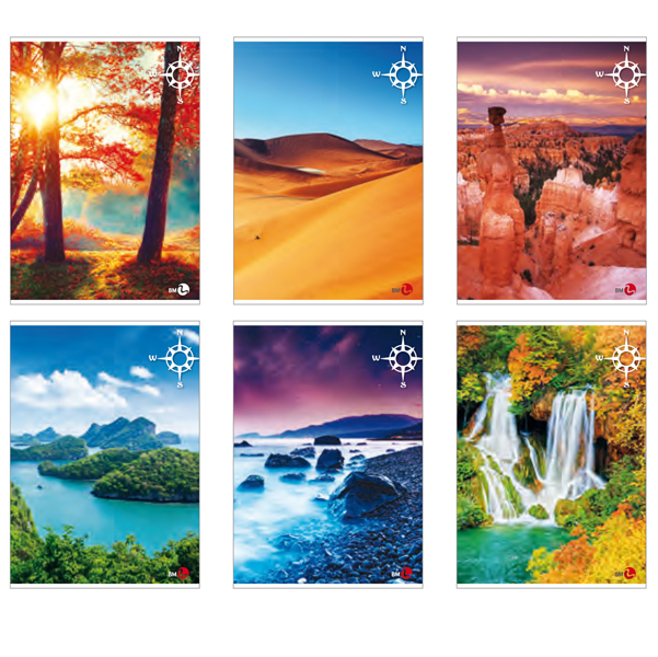 Maxiquaderno a4 40fg+2 80gr 5mm paesaggi 2020 bm