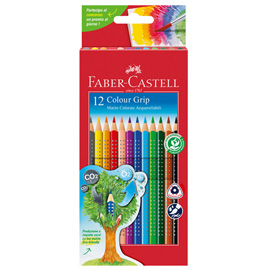 Matite colorate color grip - acquerellabili - faber castell - scatola 12 pezzi