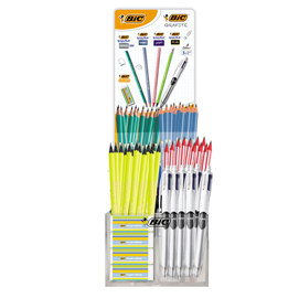 Matite grafite + portamine + gomme - bic - espositore 152 pezzi