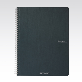 Maxiquaderno ecoqua original - spiralato - a4 - 90 gr - 1 rigo - 70 fogli - verde scuro - fabriano