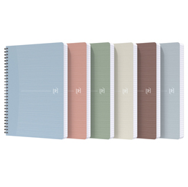 Maxiquaderno rec'up - spiralato - a4 - 1 rigo - 90 gr - 180 fogli - colori assortiti - oxford