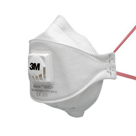 Mascherina aura 9332+ ffp3 - con valvola - monouso - 3m - conf. 10 pezzi (imbustati singolarmente)
