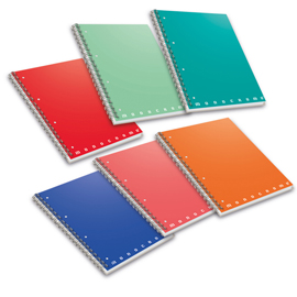 Maxiquaderno spiralato monocromo - a5 - 4 mm - s/fori - 70 fogli - 80 gr - pigna