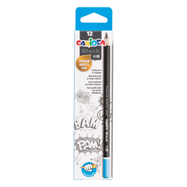 Matita di grafite black lead pencil - gradazione h - carioca - conf. 12 pezzi