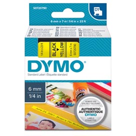Nastro d1 436180 - 6 mm x 7 mt - nero/giallo - dymo