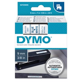 Nastro d1 409140 - 9 mm x 7 mt - blu/bianco - dymo