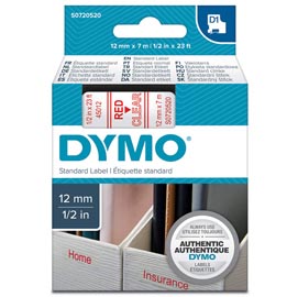 Nastro d1 450120 - 12 mm x 7 mt - rosso/trasparente - dymo