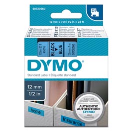 Nastro d1 450160 - 12 mm x 7 mt - nero/blu - dymo