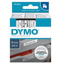 Nastro d1 458030 - 19 mm x 7 mt - nero/bianco - dymo