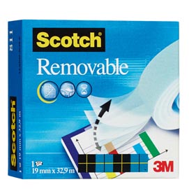 Nastro adesivo scotch® magic™ 811 - removibile - invisibile - 19 mm x 33 mt - trasparente - scotch®