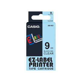 Nastro - 9 mm x 8 mt - nero/trasparente - casio