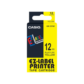 Nastro - 12 mm x 8 mt - nero/giallo - casio