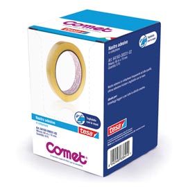 Nastro adesivo - 66 mt x 19 mm - cellophane - trasparente - comet