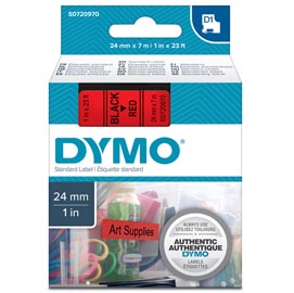 Nastro d1 537170 - 24 mm x 7 mt - nero/rosso - dymo