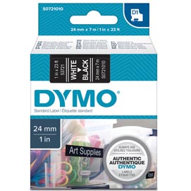 Nastro d1 537210 - 24 mm x 7 mt - bianco/nero - dymo