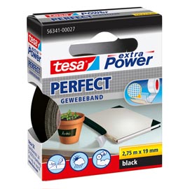 Nastro adesivo telato xp perfect - 19 mm x 2,7 m - nero - tesa®