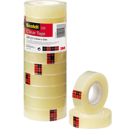 Nastro adesivo scotch® 508 - 15 mm x 33 mt - trasparente - scotch® - torre 10 rotoli