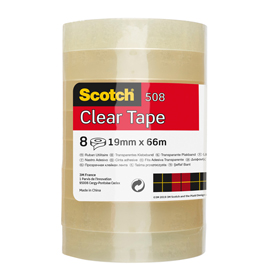 Nastro adesivo scotch® 508 - 19 mm x 66 mt - trasparente - scotch® - torre 8 rotoli