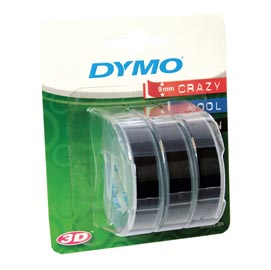 Nastro a rilievo - 9 mm x 3 mt - nero - dymo - blister 3 nastri