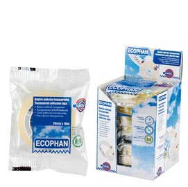 Nastro adesivo ecophan - 19 mm x 10 mt - in caramella - trasparente - eurocel