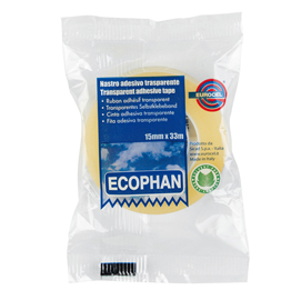 Nastro adesivo ecophan - 15 mm x 33 mt - in caramella - trasparente - eurocel