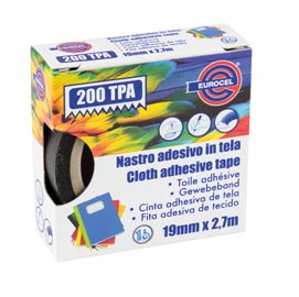 Nastro adesivo telato tpa 200 - 19mm x 2,7 mt - bianco - eurocel