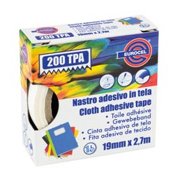 Nastro adesivo telato tpa 200 - 19 mm x 2,7 mt - rosso - eurocel