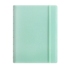 Notebook - con elastico - copertina similpelle - a5 - 56 pagine - a righe - verde pastello - filofax