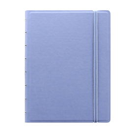 Notebook - con elastico - copertina similpelle - a5 - 56 pagine - a righe - blu pastello - filofax