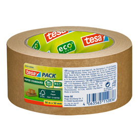 Nastro adesivo tesapack eco - paper standard ecologo - 50 m x 50 mm - avana - tesa