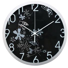 Orologio da parete flowers - diametro 30,5 cm - nero - methodo
