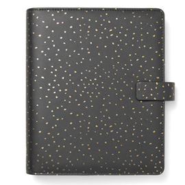 Organiser confetti - f.to a5 - 233 x 217 x 46 mm - con cinturino - nero - filofax
